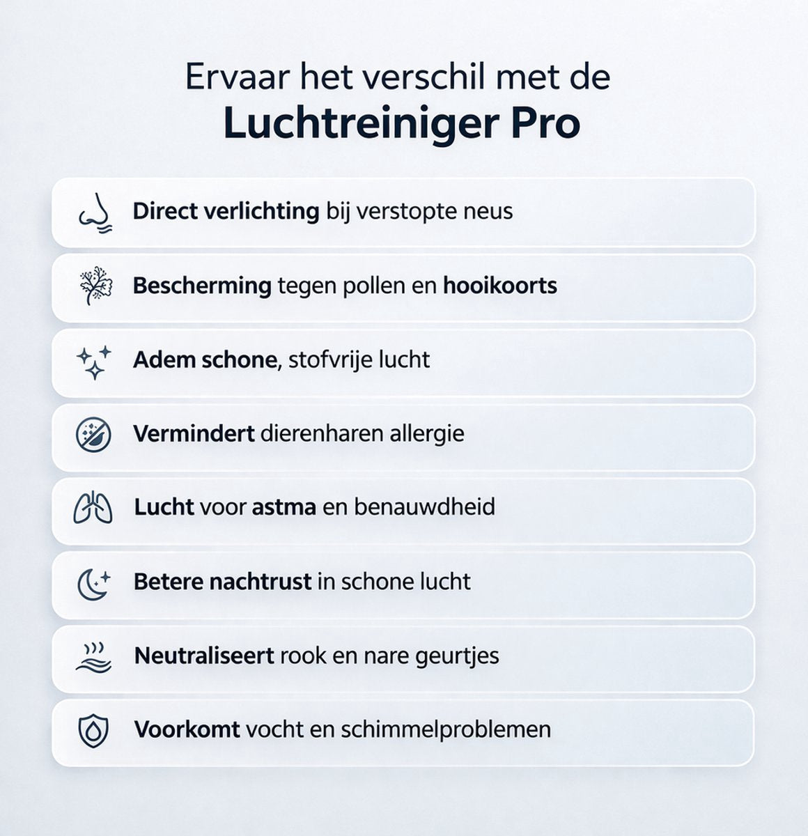 Blanc Square Luchtreiniger Pro - Air Purifier 5-laags met UV-Sterilisatie – HEPA 13 + Koolstoffilter – 400m³/h 90m² – Werkt tegen allergieën, pollen, geurtjes - 4+ Automatische modussen met Luchtkwaliteit-indicator - Clean Air diffuser