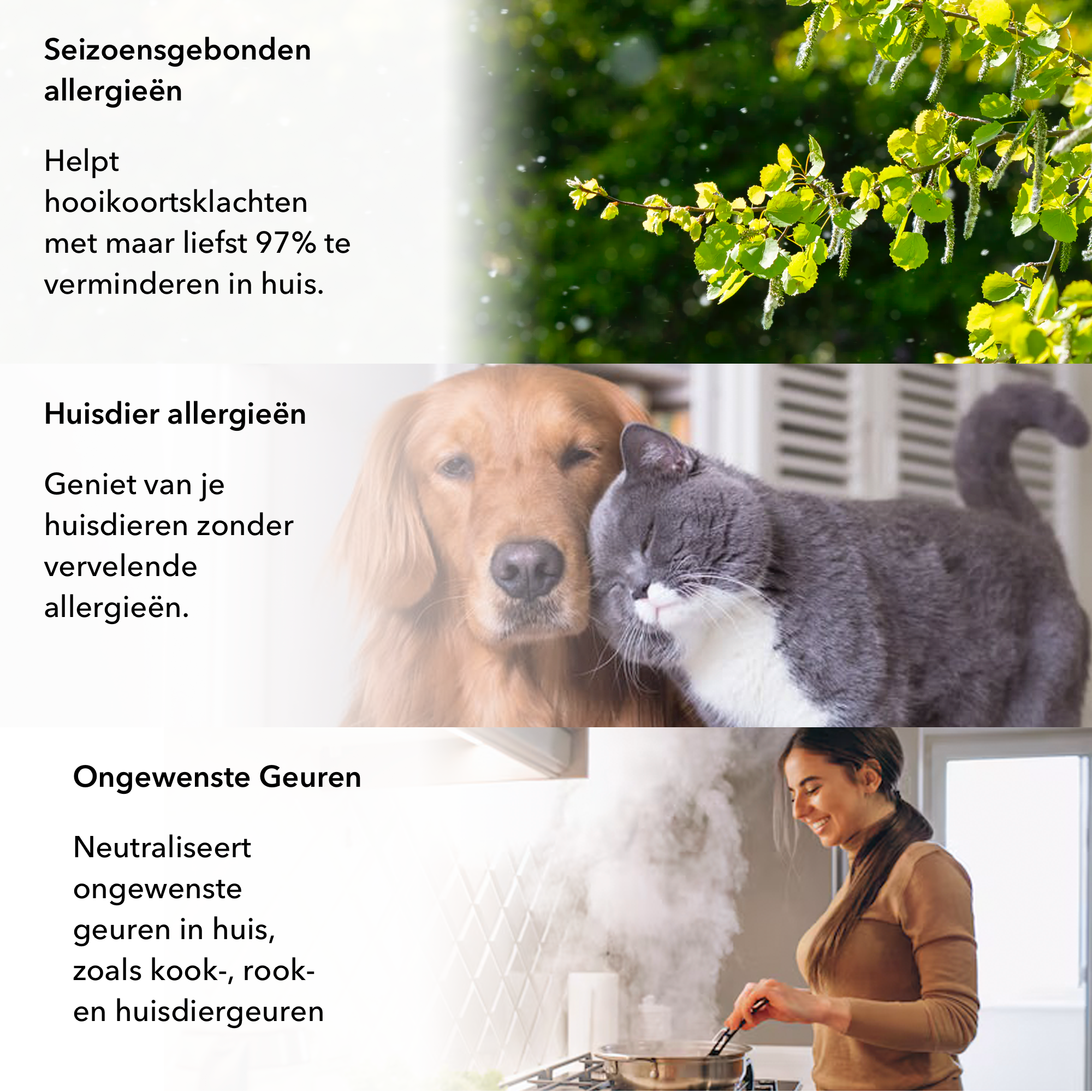 Luchtreiniger - Air Purifier Pro - met HEPA 13 filter + Koolstoffilter - Werkt 99% tegen Allergie Stof Hooikoorts - incl Aroma Difusser