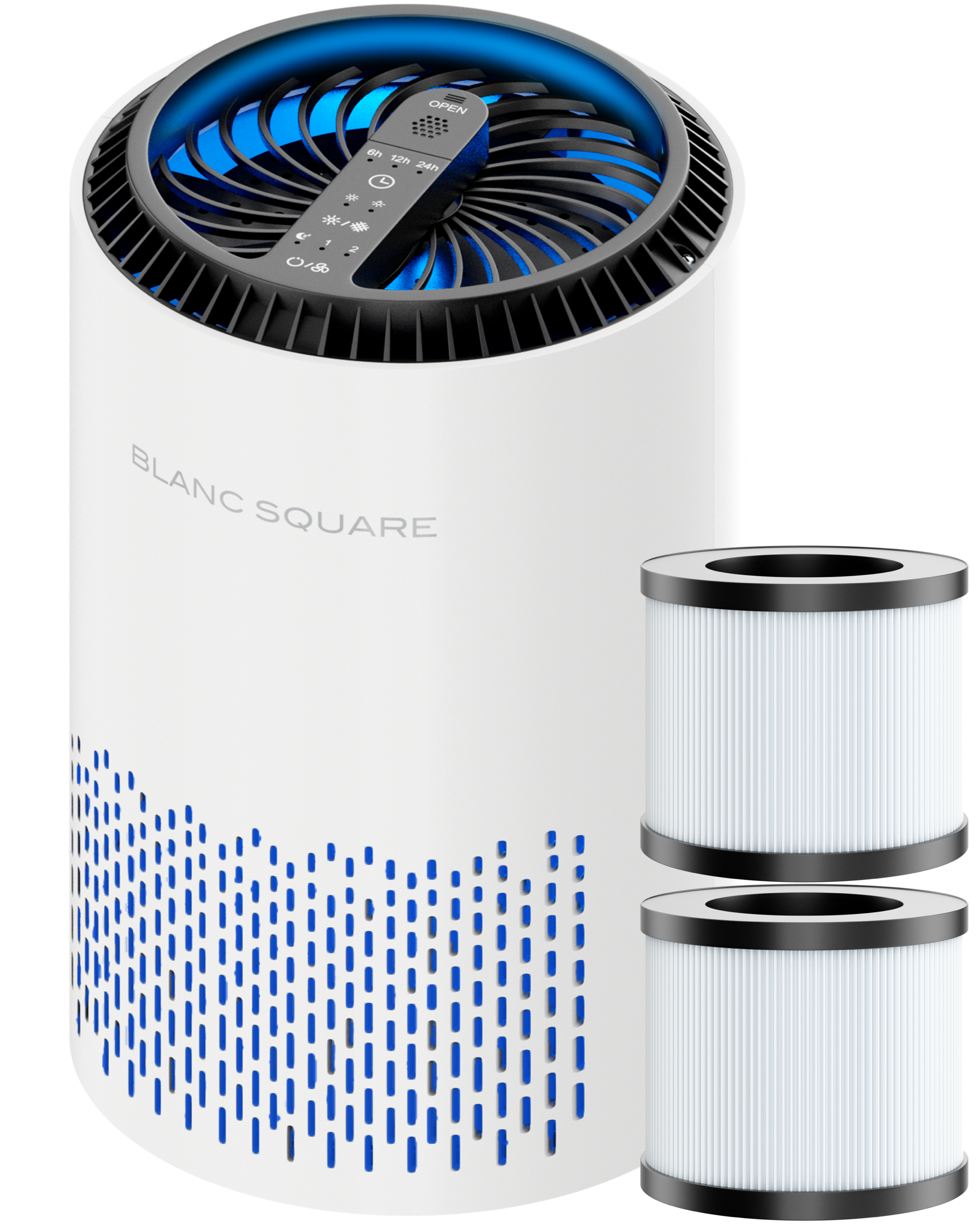 BS®Luchtreiniger-Luchtreiniger met 2 vervangbare HEPA-filters + actief koolfilter-Werkt 99% tegen huisstofmijt, hooikoorts, allergieën