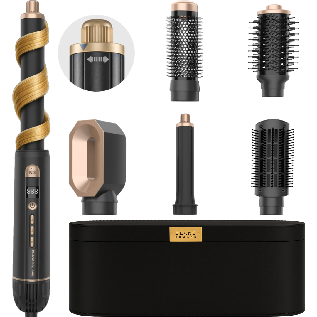 Blanc Square Airstyler – Multistyler Pro – Föhnborstel en Krulborstel – Krultang 5-in-1 – Haarstyler – Warmteborstel – Hairwrap – Inclusief Premium Opbergcase