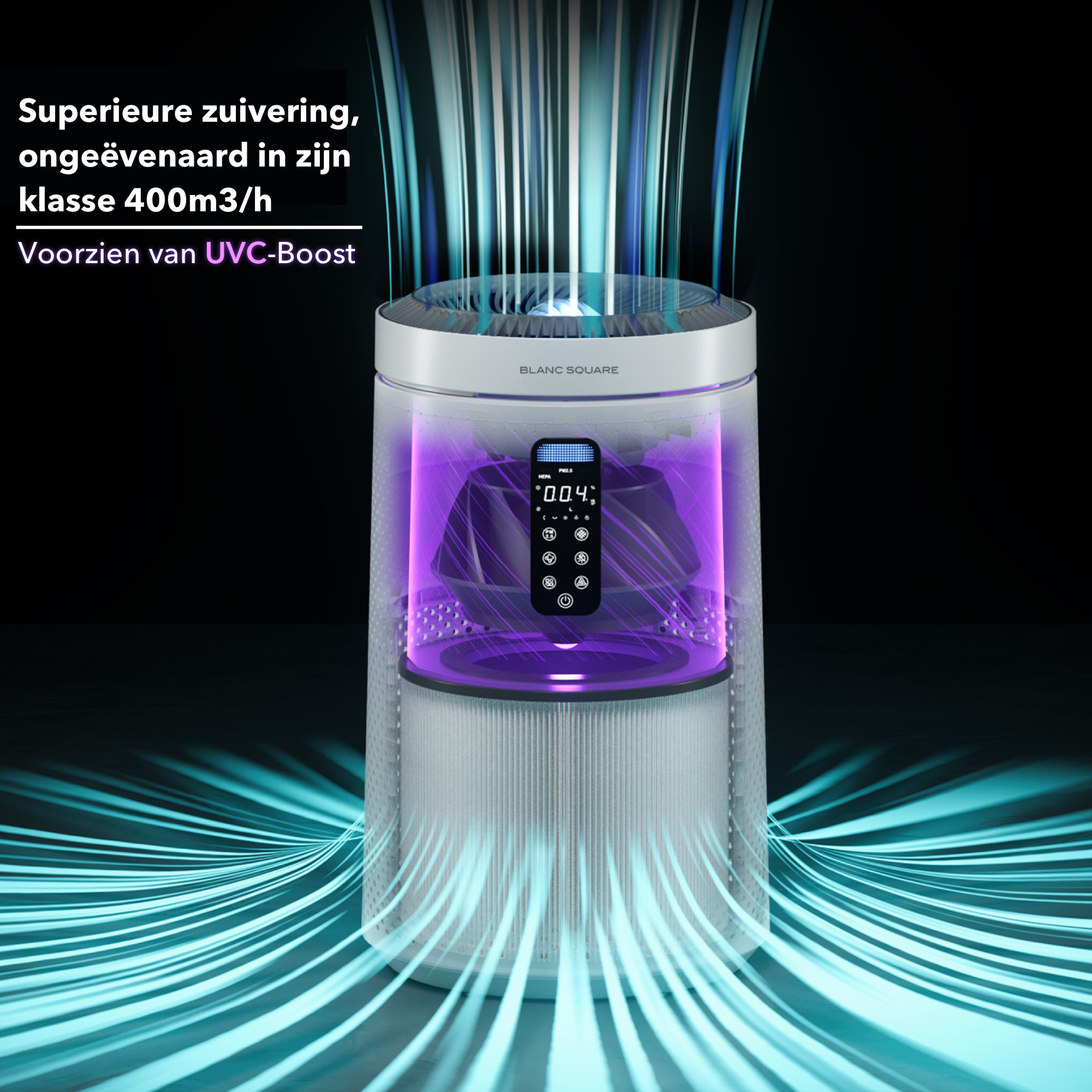 Luchtreiniger - Air Purifier Pro - met HEPA 13 filter + Koolstoffilter - Werkt 99% tegen Allergie Stof Hooikoorts - incl Aroma Difusser