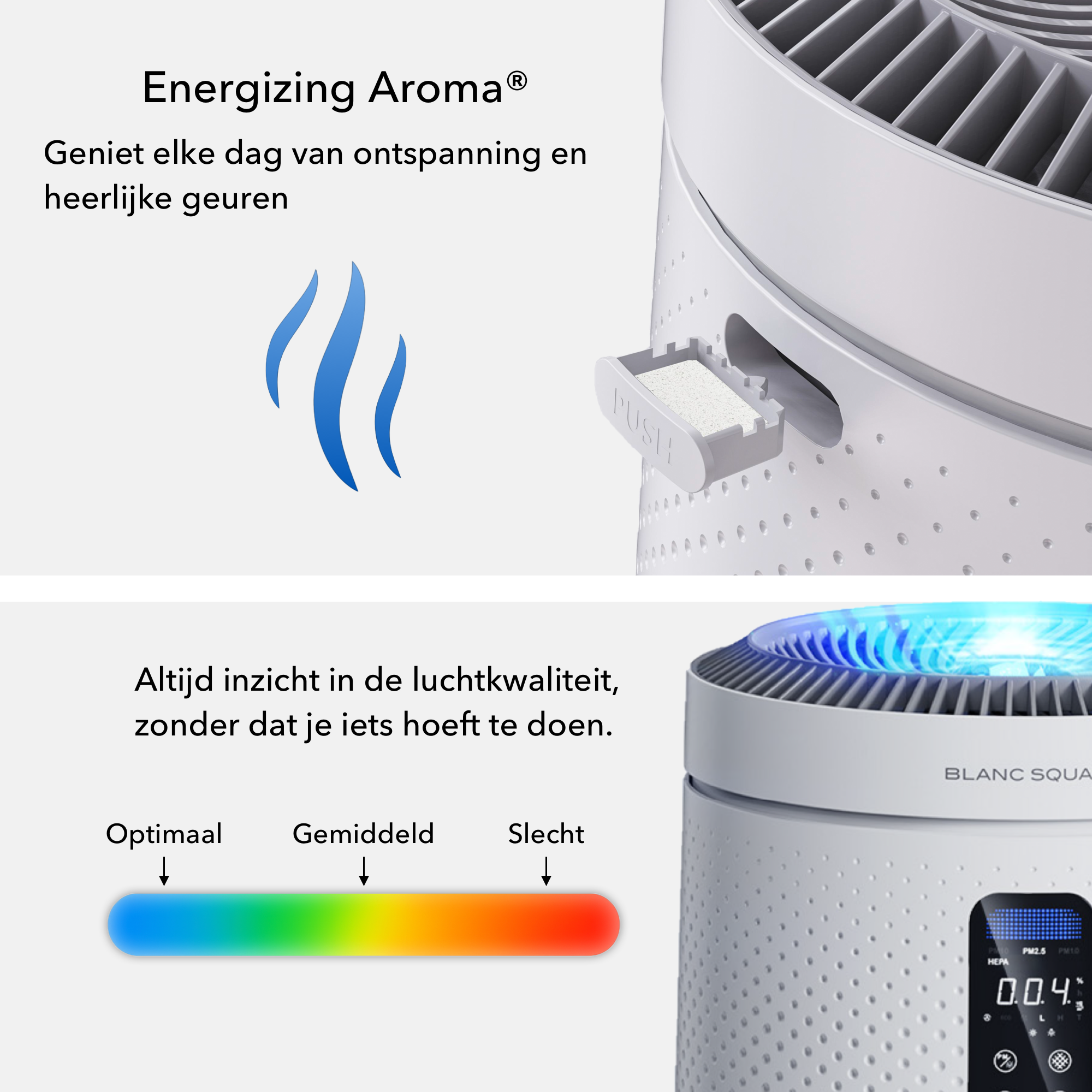 Luchtreiniger - Air Purifier Pro - met HEPA 13 filter + Koolstoffilter - Werkt 99% tegen Allergie Stof Hooikoorts - incl Aroma Difusser