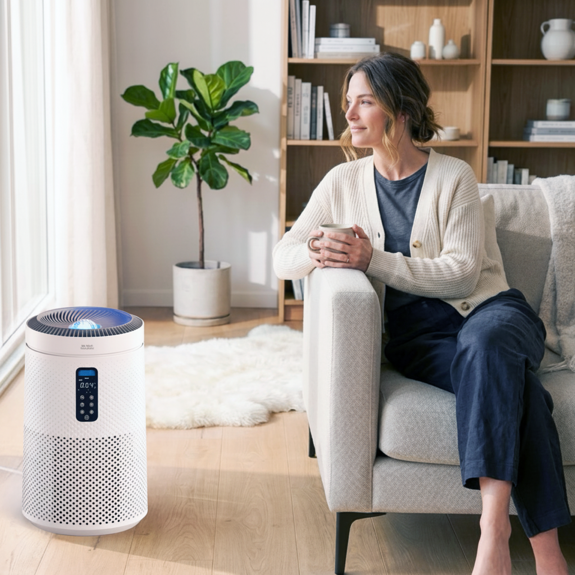 Luft reiniger-Luft reiniger Pro-mit HEPA 13 Filter + Kohle filter-wirkt 99% gegen Allergie-Staub-Heuschrecken-inkl Aroma-Difuser