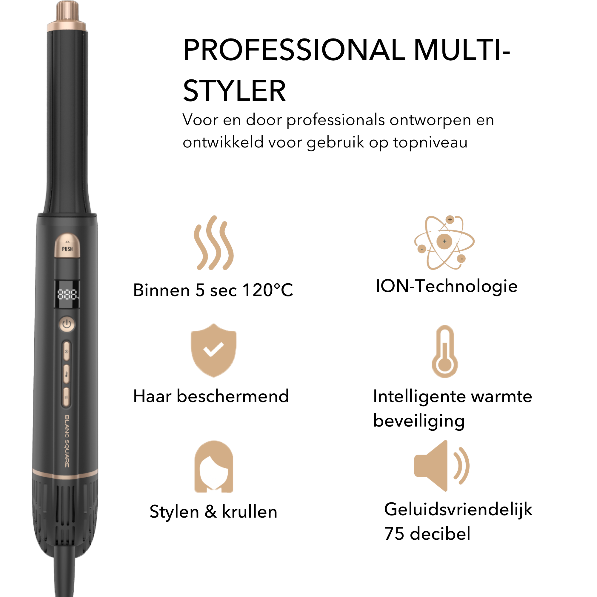 BS Airstyler Pro - 7-in-1 Multistyler Fohn - Haarstyler - Hairwrap Fohnborstel - Haardroger - Krulborstel en Stijlborstel - Incl gratis KrulDiffuser