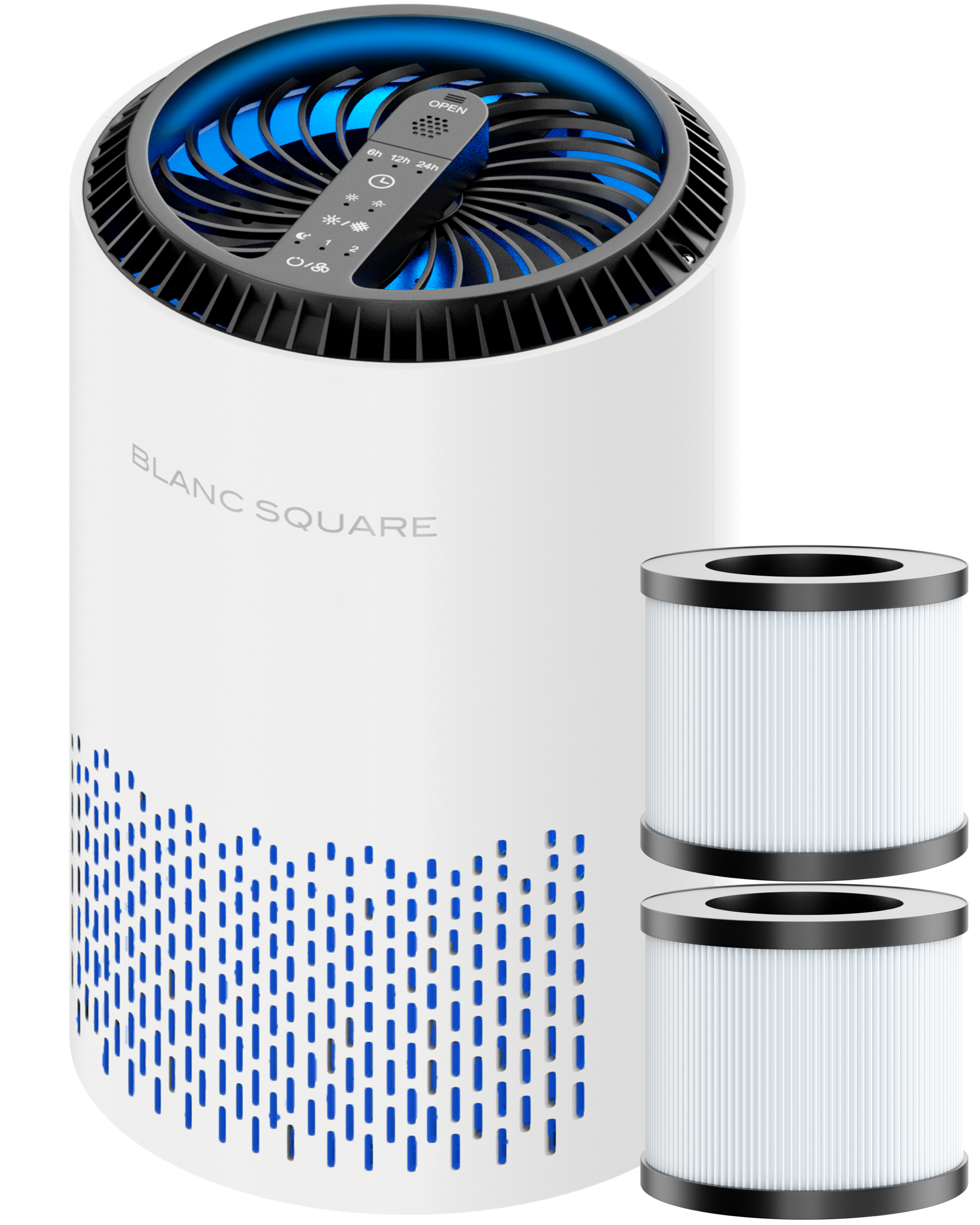 BS® Luchtreiniger - Air Purifier met 2 vervangbare HEPA filters + koolstoffilter - Werkt 99% tegen huisstofmijt, hooikoorts, allergie, stof - 3+ standen