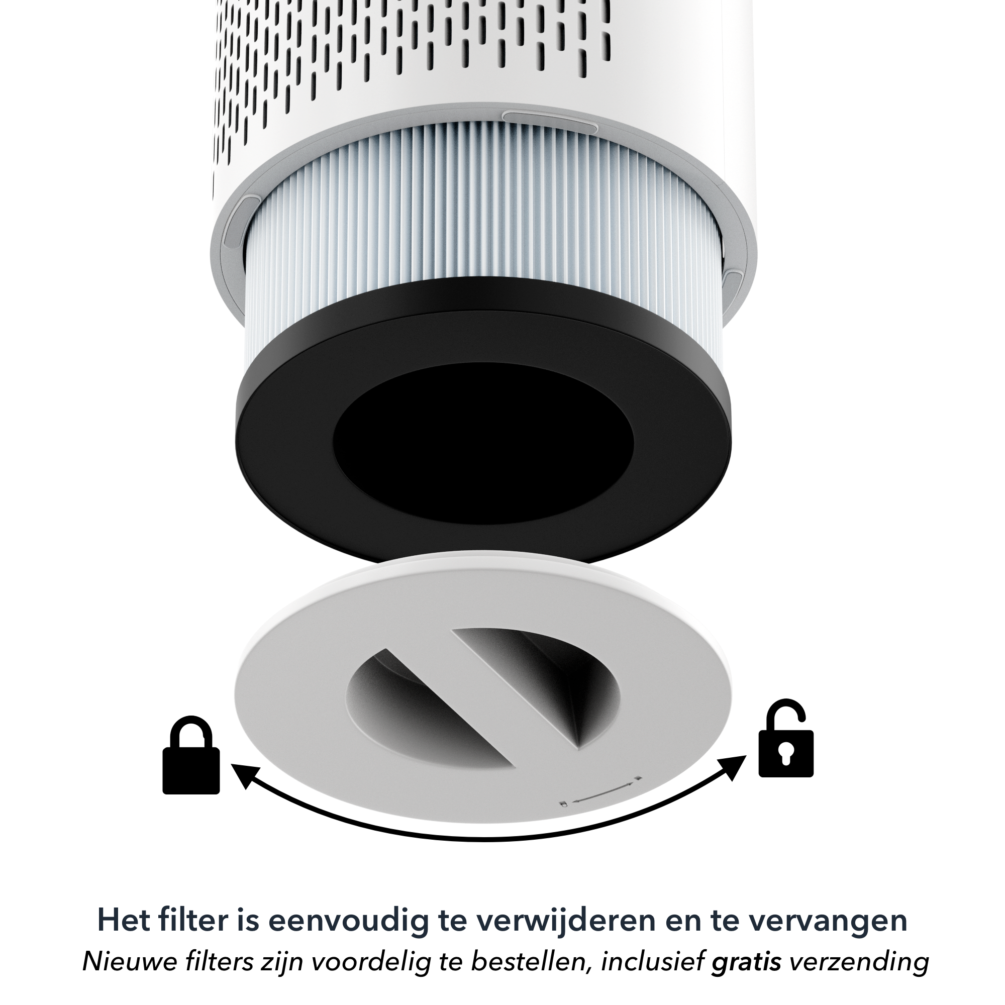 Blanc Square Luftreiniger Pro – mit HEPA-13-Filter und Aktivkohlefilter – Entfernt 99,7 % der Allergene (Heuschnupfen, Hausstaubmilben) – Schlafmodus – Luftreiniger