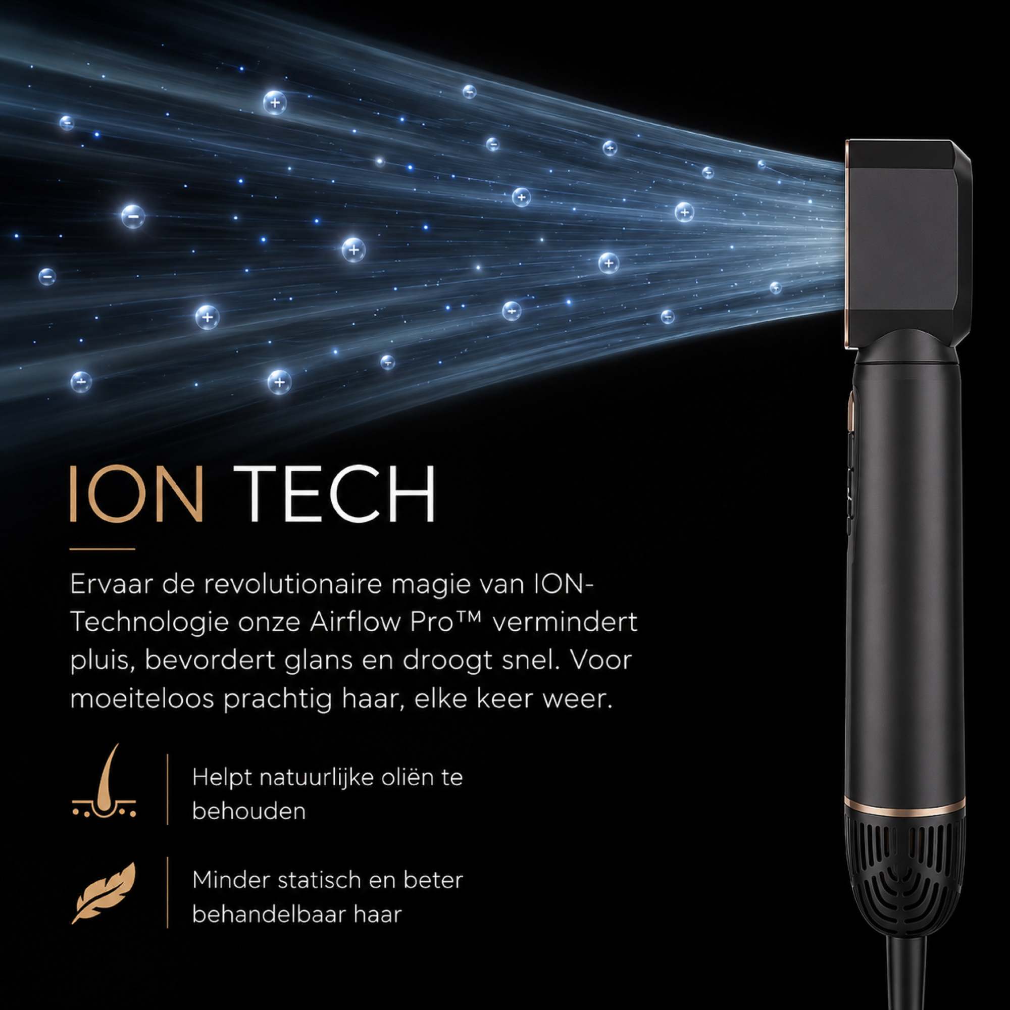 Blanc Square Airstyler – Multistyler Pro – Föhnbürste und Lockenbürste – 5-in-1 Lockenstab – Haarstyler – Heißluftbürste – Haarwickel – Inklusive Diffusor und Aufbewahrungsetui