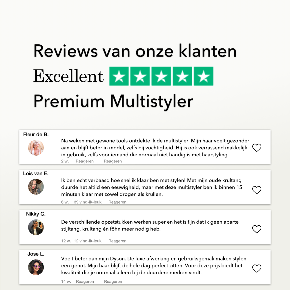 BLANC SQUARE Airstyler opbergkoffer open — alle opzetstukken netjes opgeborgen