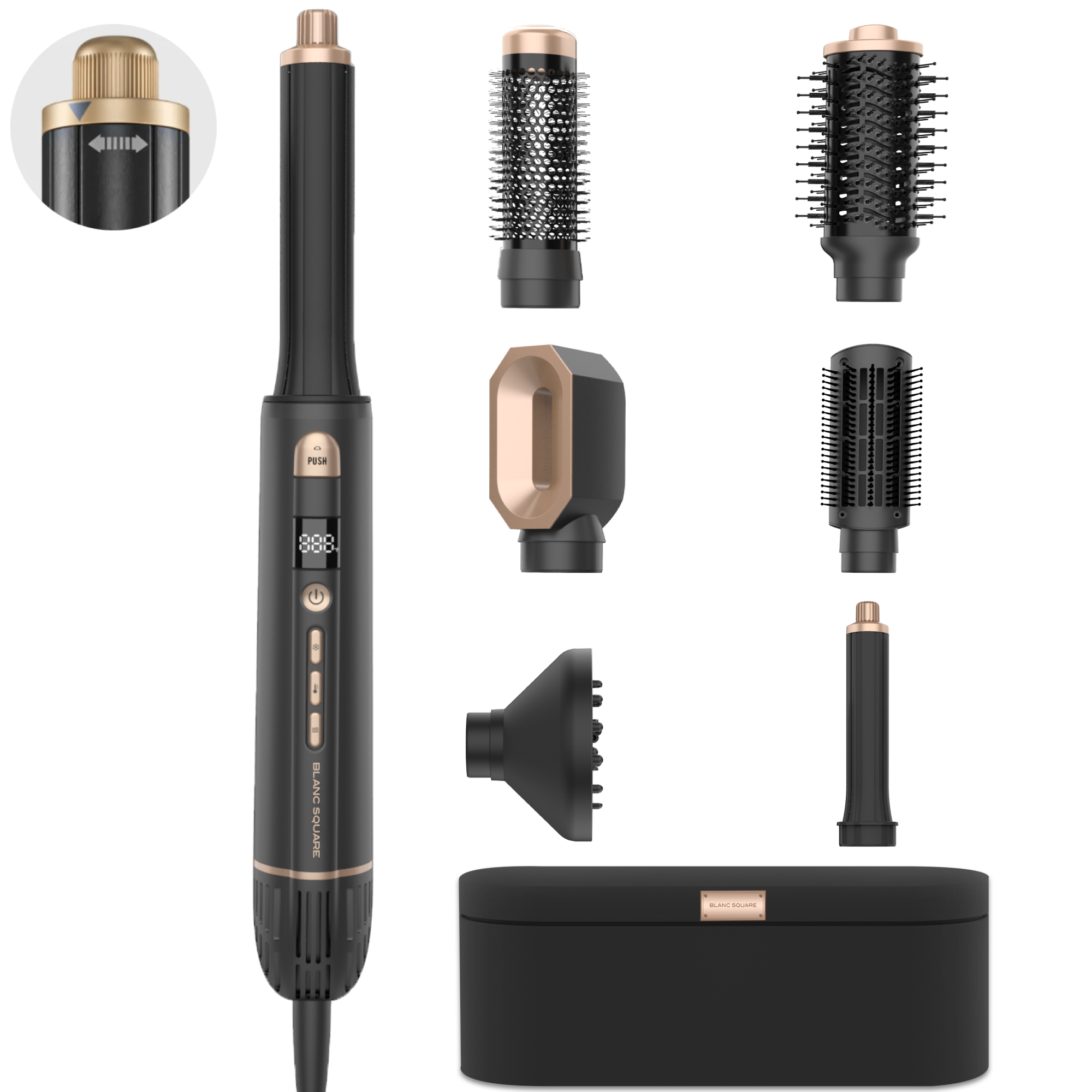 BS Multistyler Krultang - 5-in-1 Multistyler Haardroger - Haarstyler - Hairwrap Haardrogerborstel - Haardroger - Krulborstel en Stylingborstel - Airstyler Inclusief Krul Diffuser