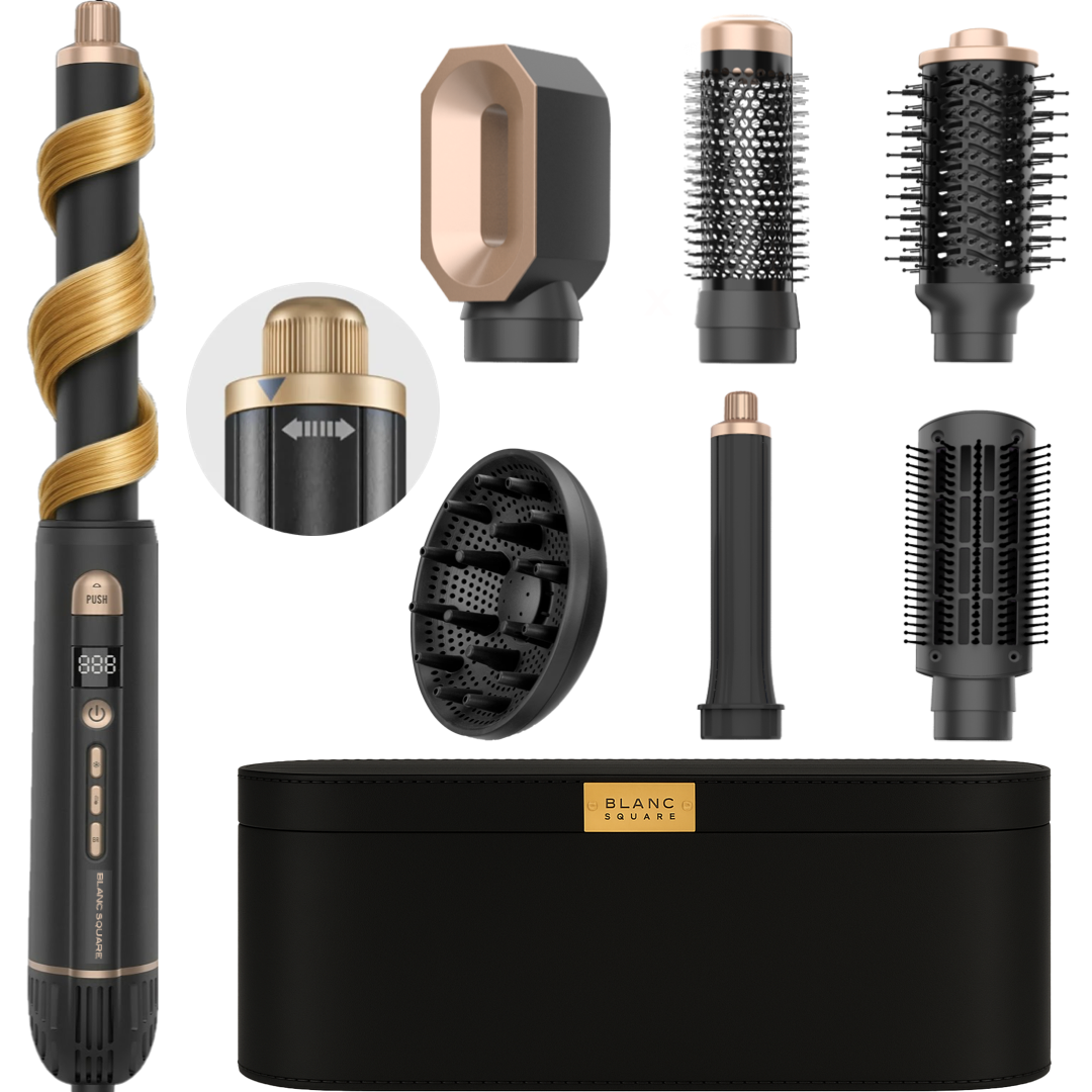 Blanc Square Airstyler – Multistyler Pro – Föhnborstel en Krulborstel – Krultang 5-in-1 – Haarstyler – Warmteborstel – Hairwrap – Inclusief Premium Opbergcase
